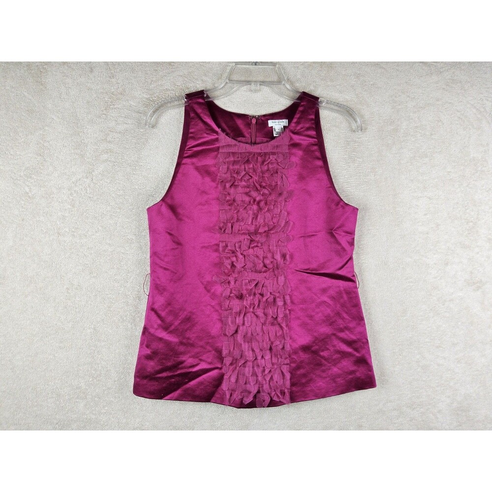 Kate Spade NY Women's Sleeveless Silk Blend Petals Blouse Top Pink Size 6
